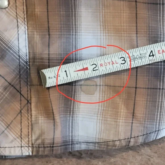 Lot of 2 Wrangler Shirt M Brown Gray Long Sleeve Pearl Snap Plaid Western Cowboy - Picture 8 of 8